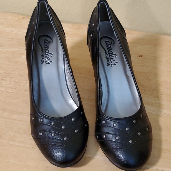 Candie's Black Heels With Studs - Picture 2 of 8